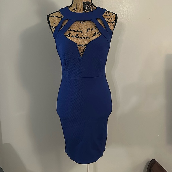 Blue Structured Dress - Picture 1 of 3
